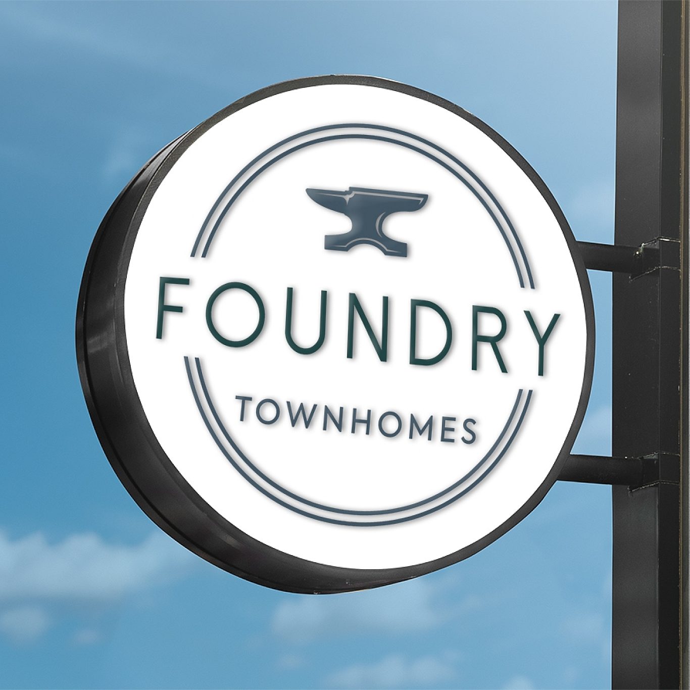 Foundry Townhomes Circular Building Sign